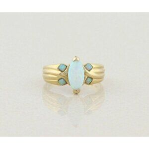 Gold over Sterling Silver Lab Created Opal Ring size 10 1/4